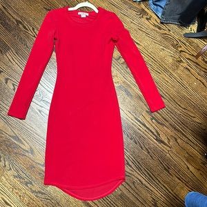 Red form fitting stretch dress